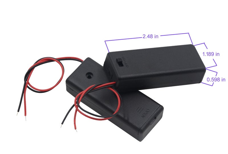 LampVPath (Pack of 3 2 AAA Battery Holder with Switch, 2 x 1.5V AAA Battery Holder Case with Wire Leads and ON/Off Switch - Image 2